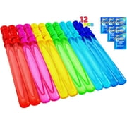 Joyin 12PCS 14.6’’ Big Bubble Wand Assortment (1 Dozen) with Bubble Refill Solution - Summer Toy Party Favor